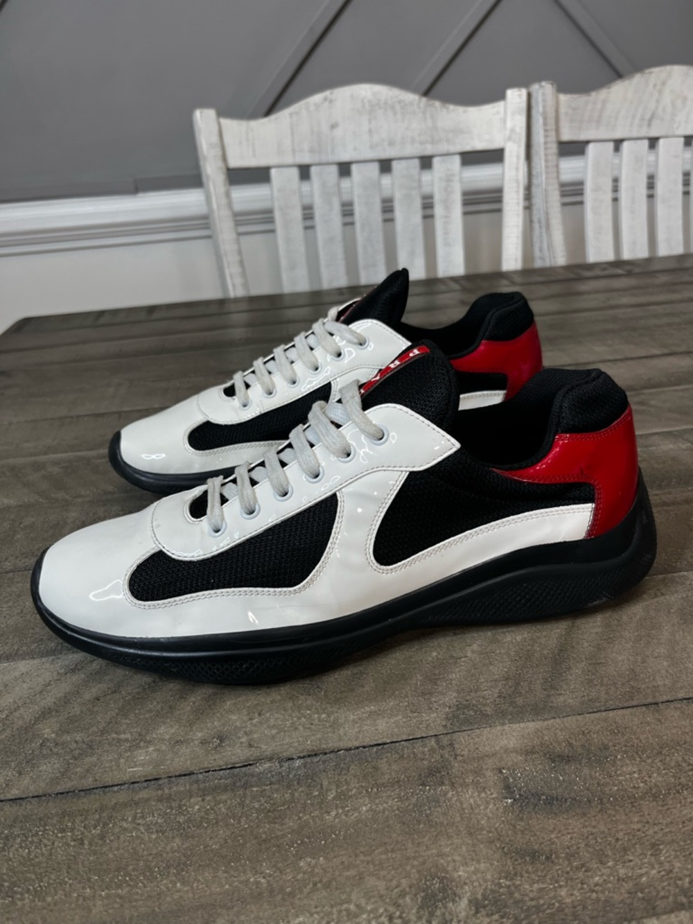 PRADA Americas Cup '
Black White Red ' Men's Sz 12 - Picture 2 of 9